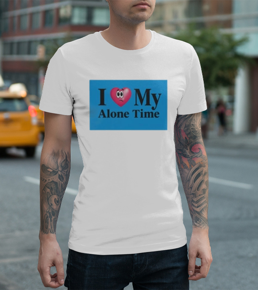 I Heart My Alone Time With Pink Heart Eyes T-Shirt