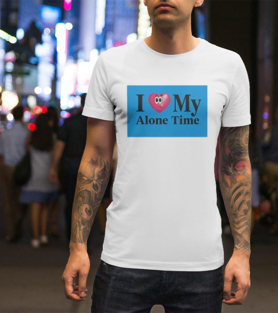 I Heart My Alone Time With Pink Heart Eyes T-Shirt