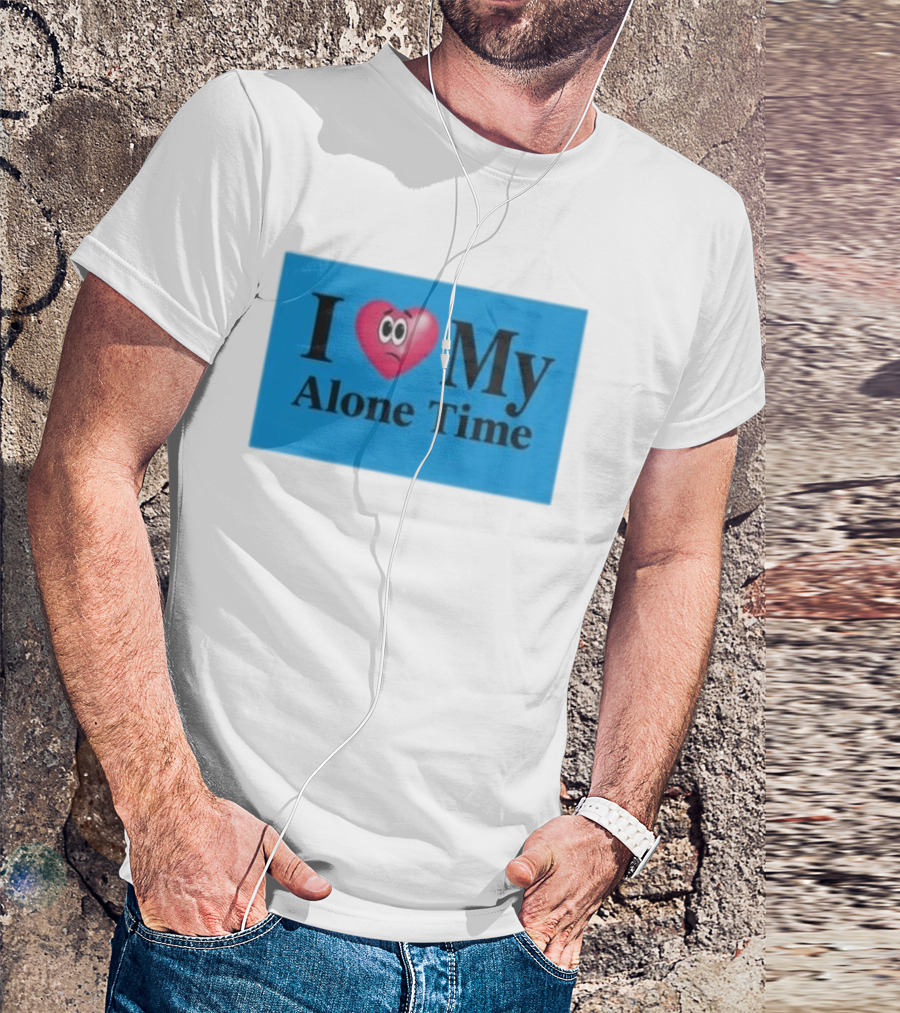 I Heart My Alone Time With Pink Heart Eyes T-Shirt