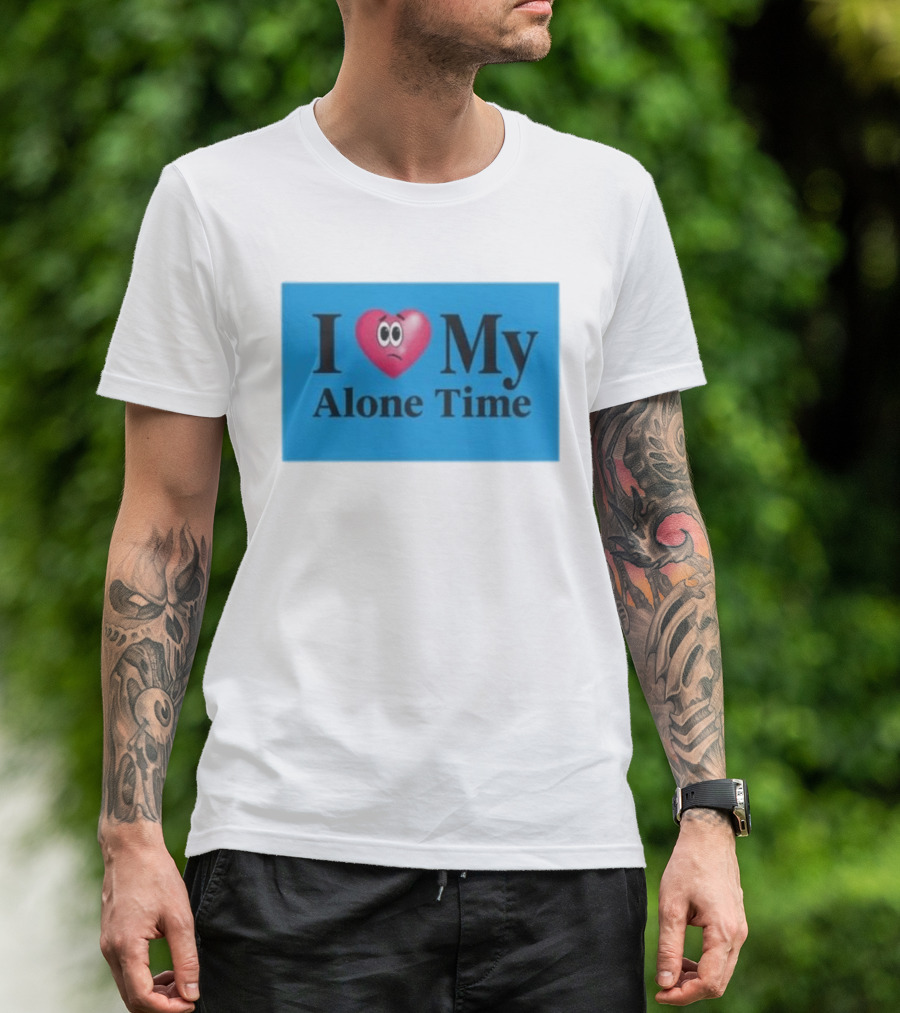 I Heart My Alone Time With Pink Heart Eyes T-Shirt