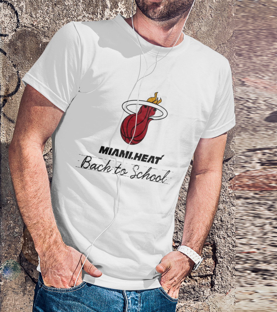 Miami Heat Back To School Basketball Flame T-Shirt