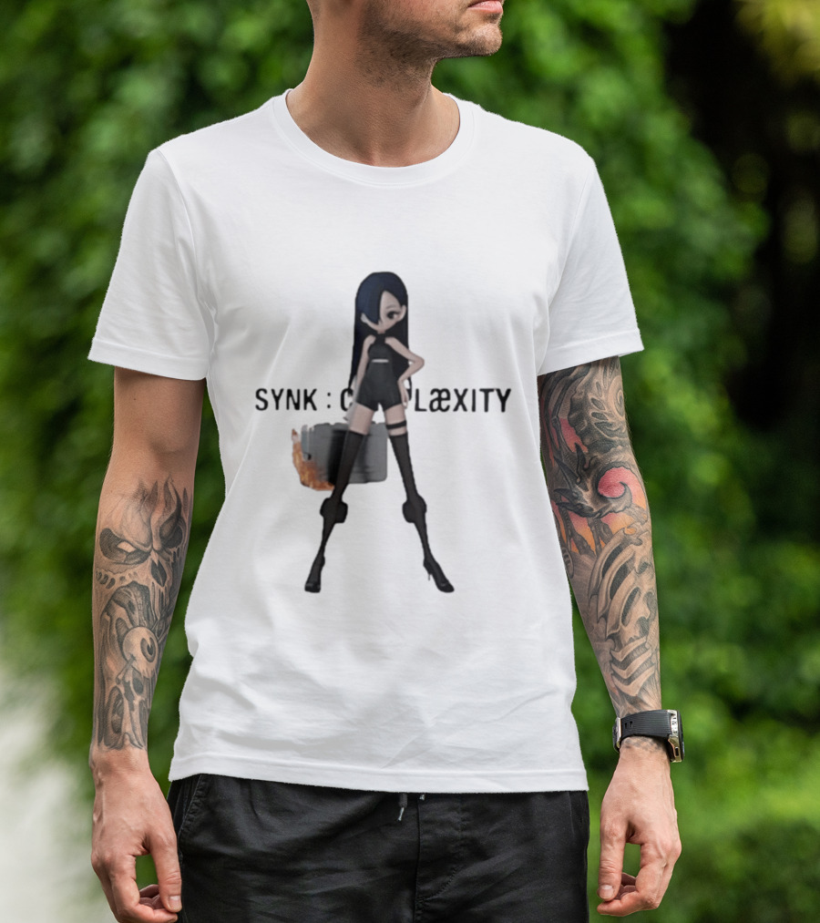 SYNK COMPLaeXITY Mysterious Anime Character With Burning Suitcase T-Shirt
