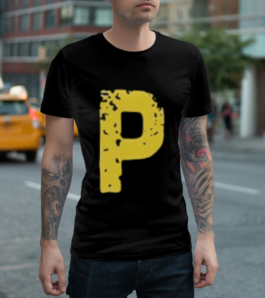 2026 Pirates IUP Night Yellow Pirate Letter P T-Shirt