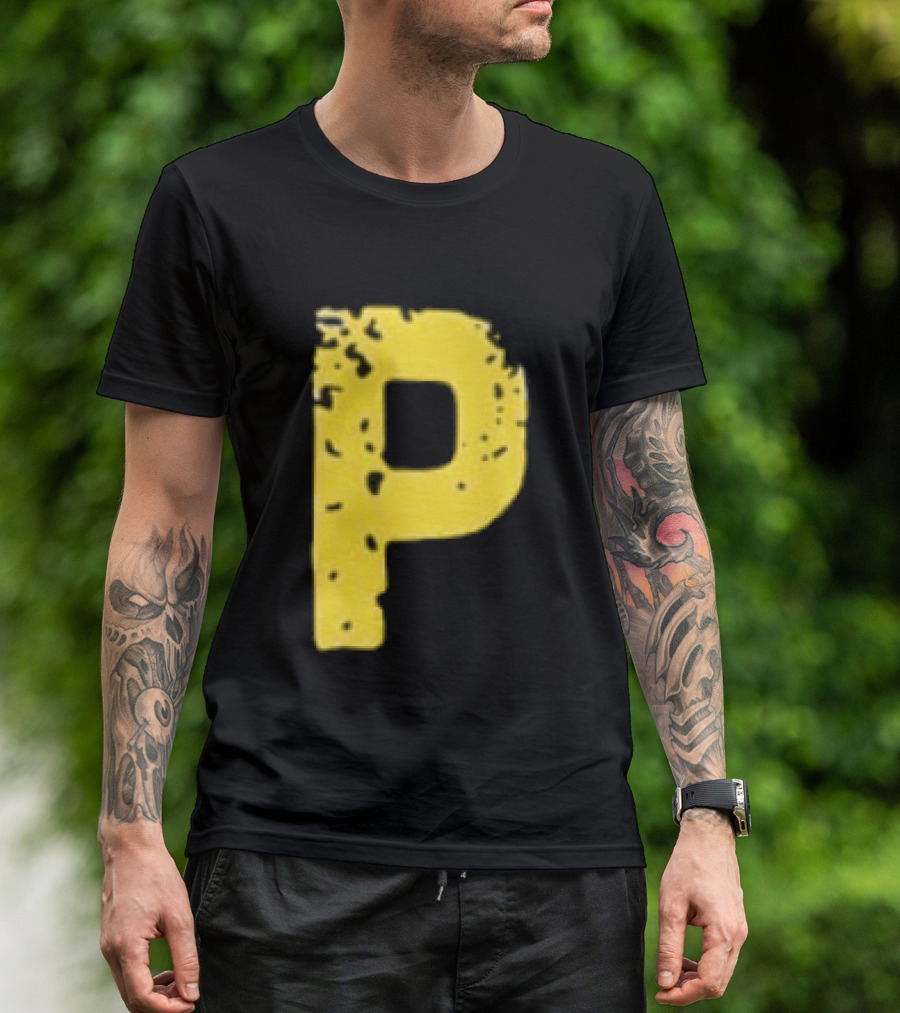 2026 Pirates IUP Night Yellow Pirate Letter P T-Shirt