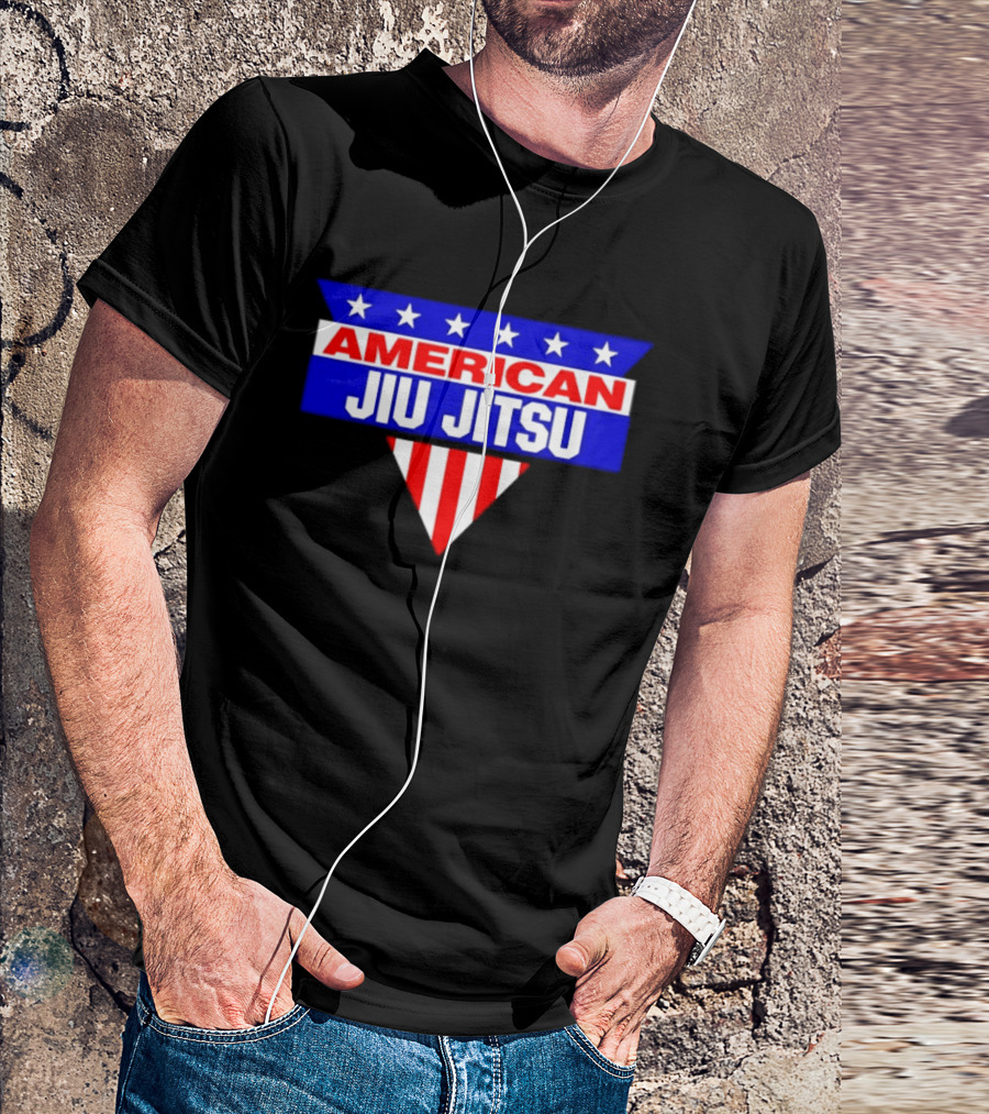 American Jiu Jitsu Stars And Stripes BJJ Martial Arts Grappling T-Shirt