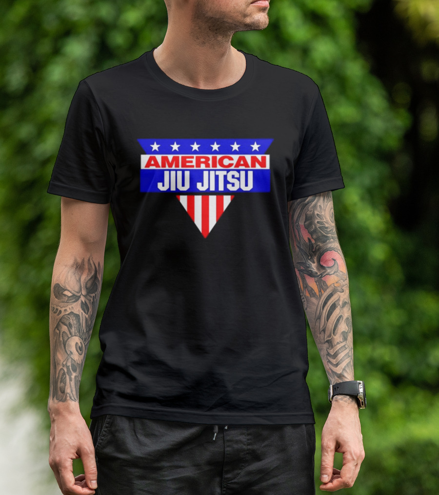 American Jiu Jitsu Stars And Stripes BJJ Martial Arts Grappling T-Shirt