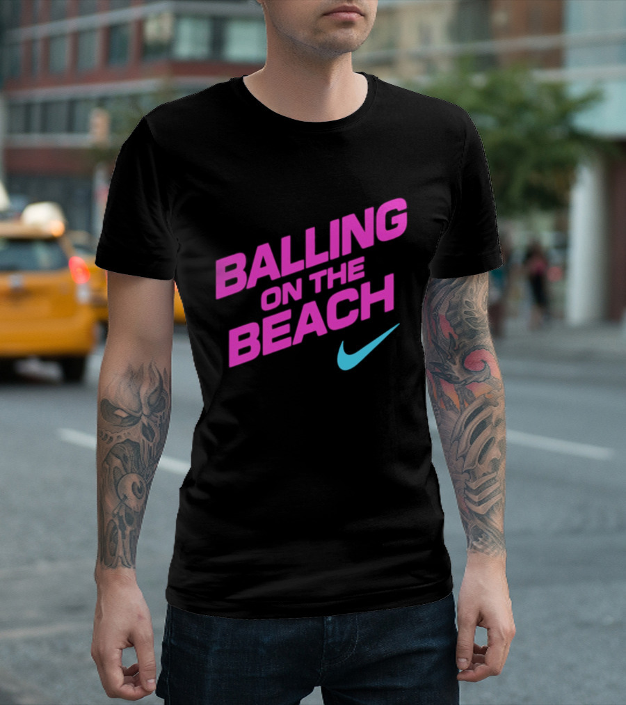 Balling On The Beach Nike Swoosh T-Shirt