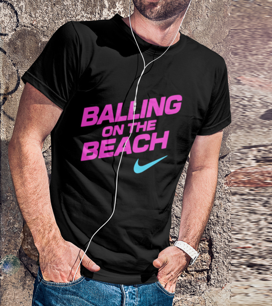 Balling On The Beach Nike Swoosh T-Shirt