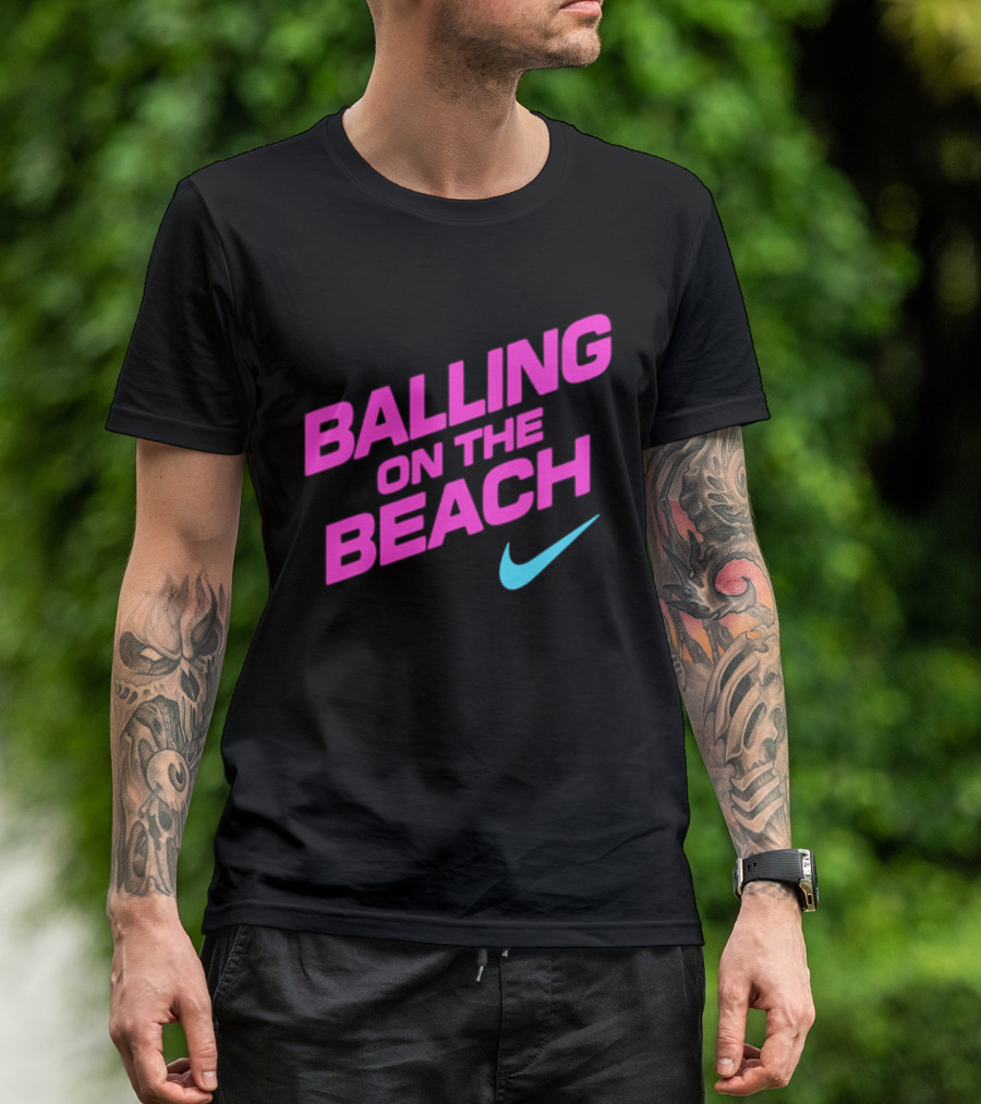 Balling On The Beach Nike Swoosh T-Shirt