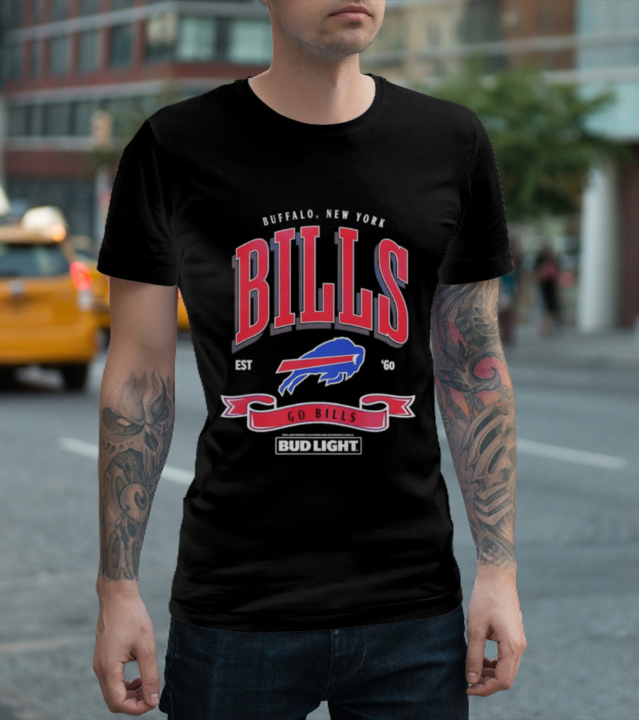 Buffalo New York Bills Est 1960 Go Bills Bud Light T-Shirt