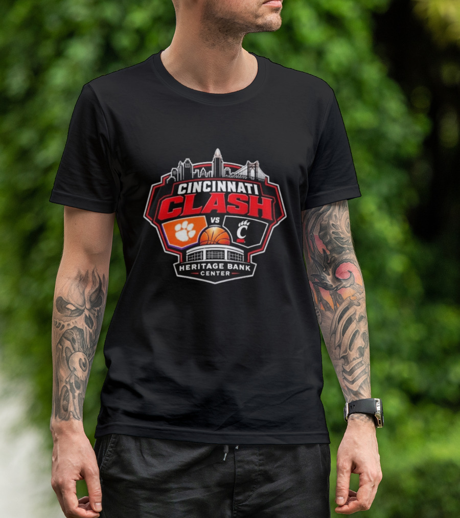 Clemson Vs Cincy Cincinnati Clash Heritage Bank Center 2026 T-Shirt