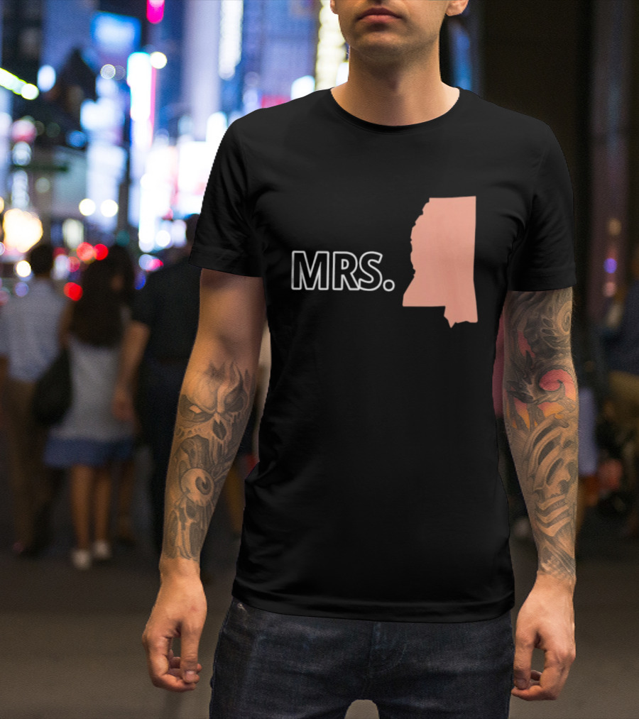 Mrs Mississippi State Map T-Shirt
