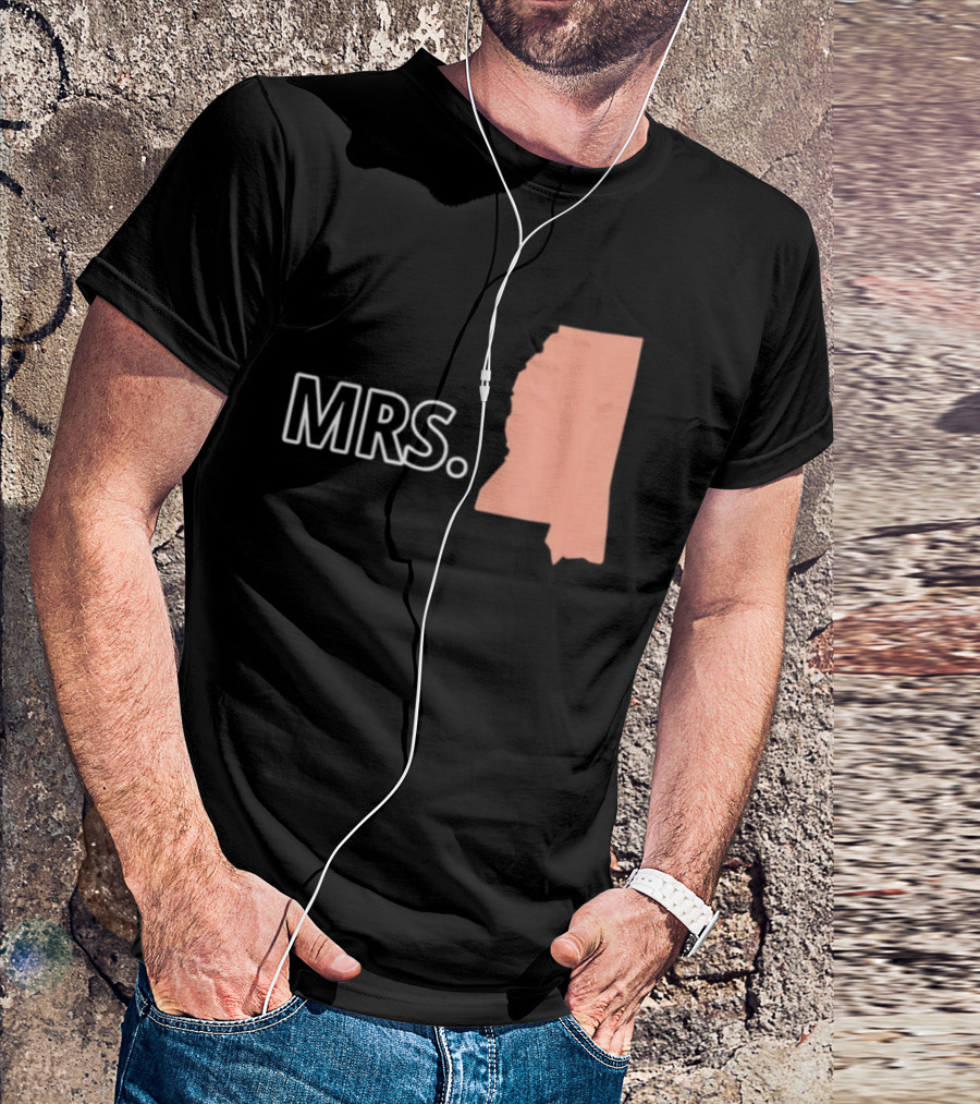 Mrs Mississippi State Map T-Shirt