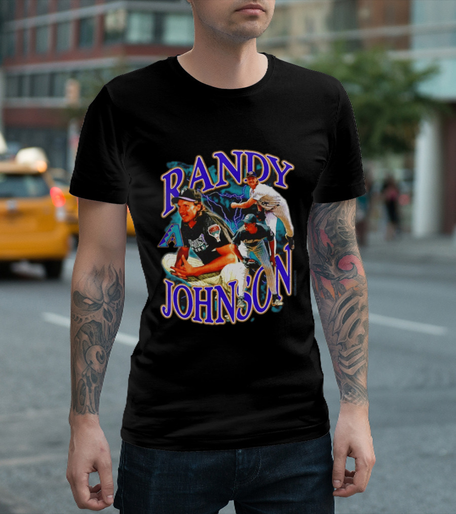 Randy Johnson Arizona Diamondbacks Legendary Pitching Action T-Shirt