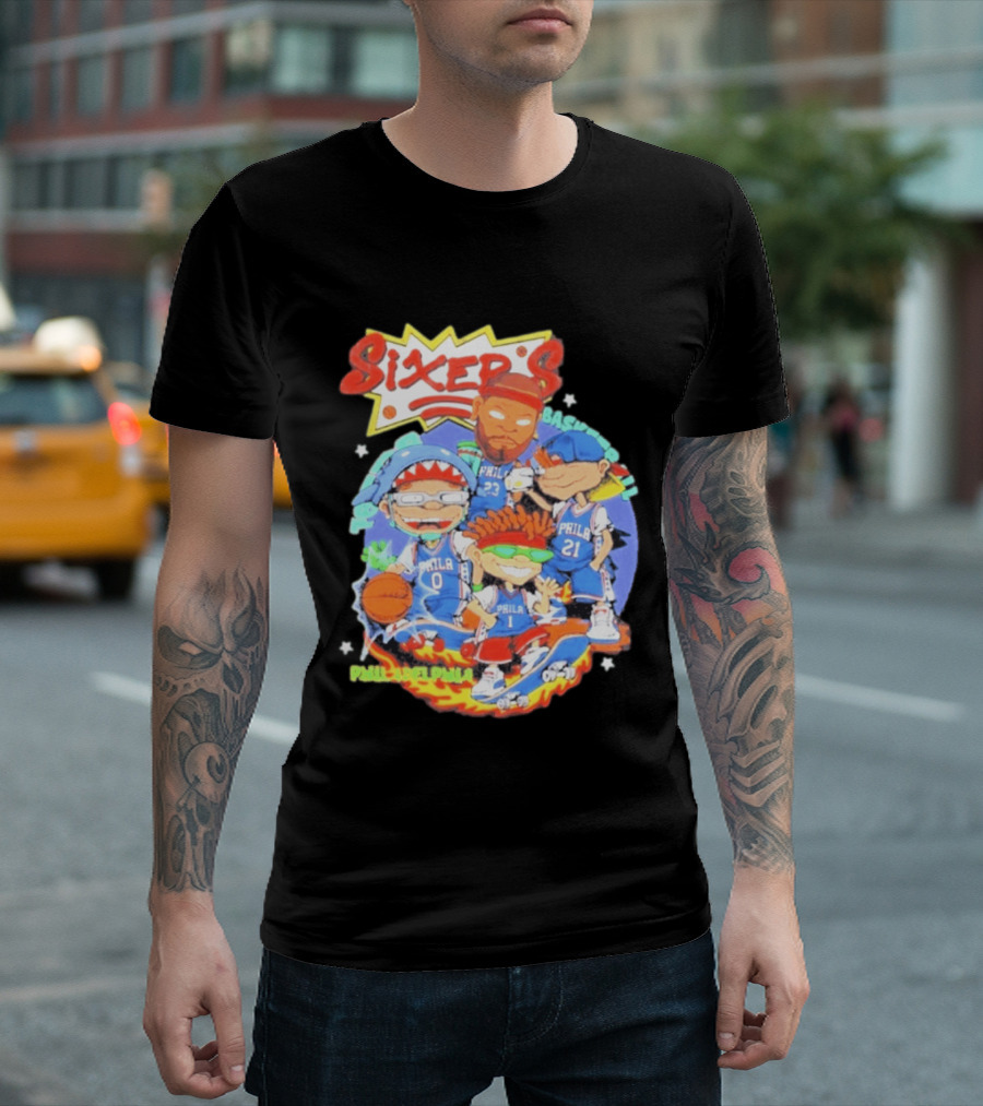 Philadelphia Sixers Basketball Rugrats Characters T-Shirt