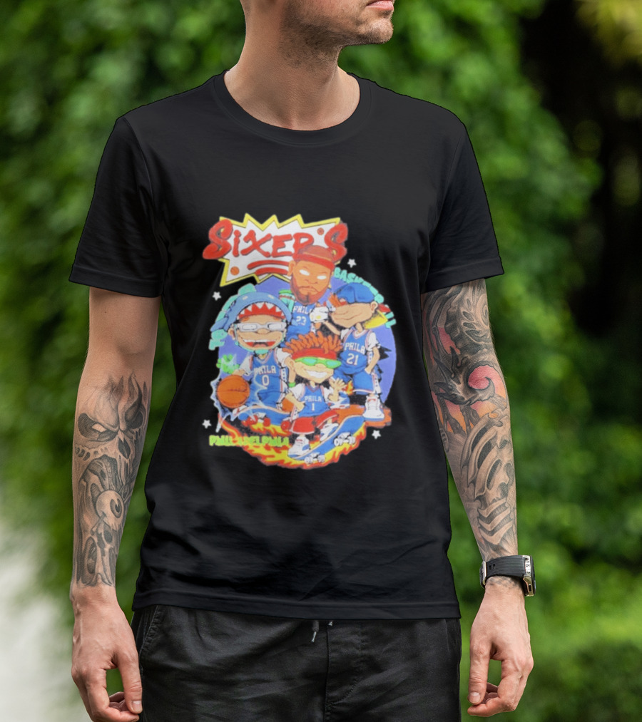 Philadelphia Sixers Basketball Rugrats Characters T-Shirt