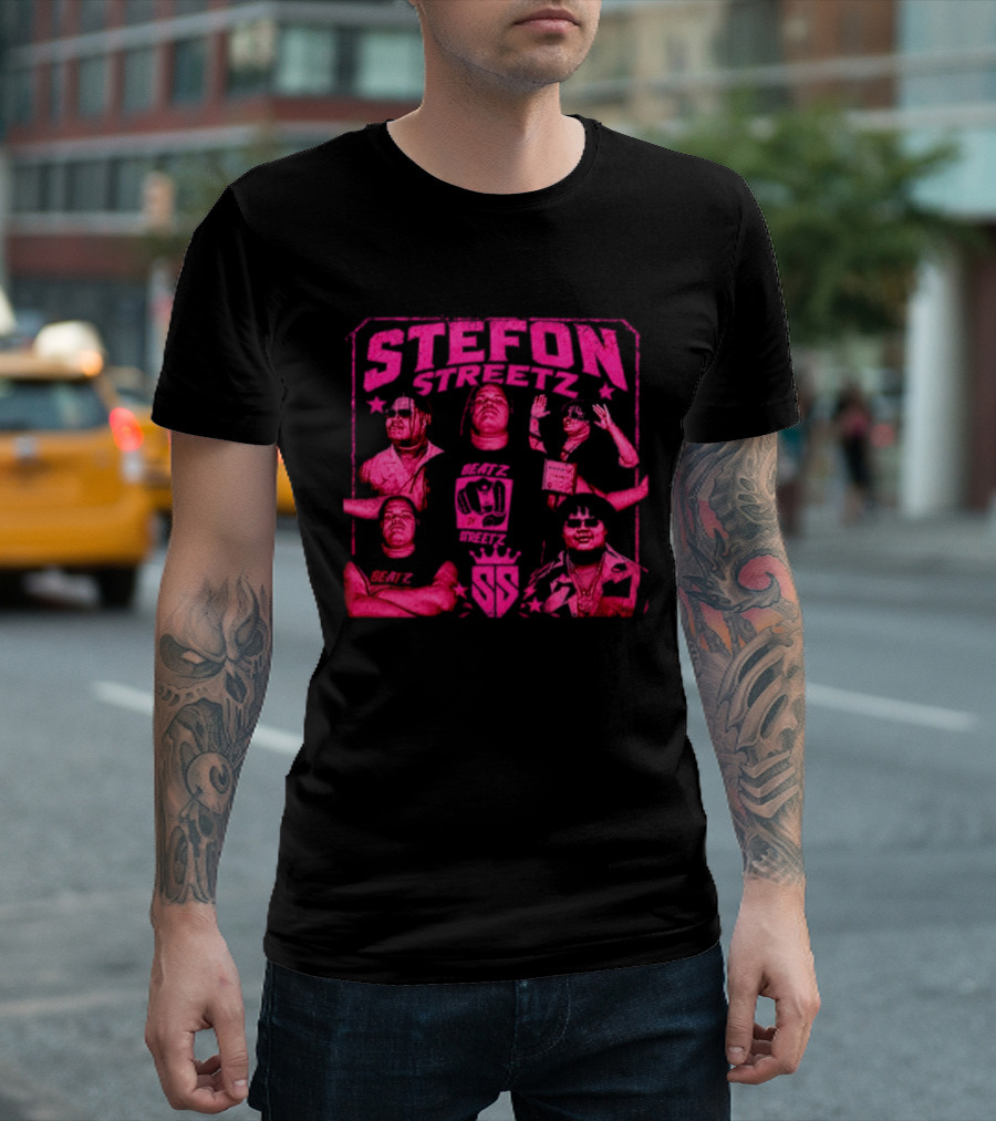 Stefon Streetz Pink Stars And Faces T-Shirt