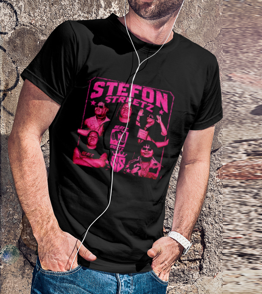 Stefon Streetz Pink Stars And Faces T-Shirt