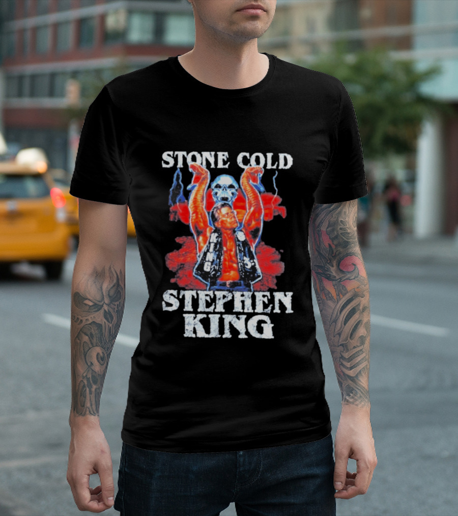 Stone Cold Stephen King 3 16 WWE Horror Scary Mashup T-Shirt