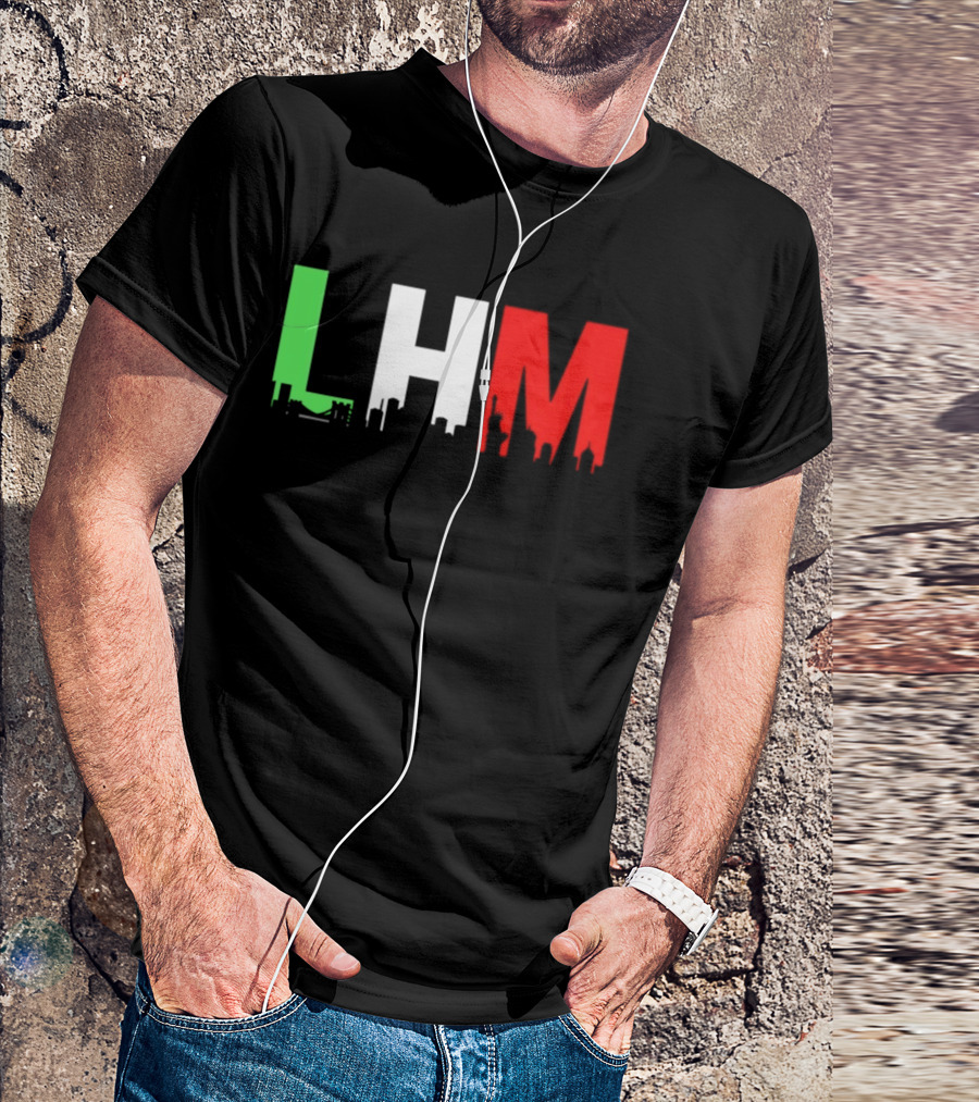 Stream Yvng Mobster LHM NYC Skyline Green White Red Drip Letters T-Shirt