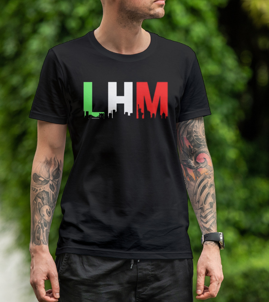 Stream Yvng Mobster LHM NYC Skyline Green White Red Drip Letters T-Shirt