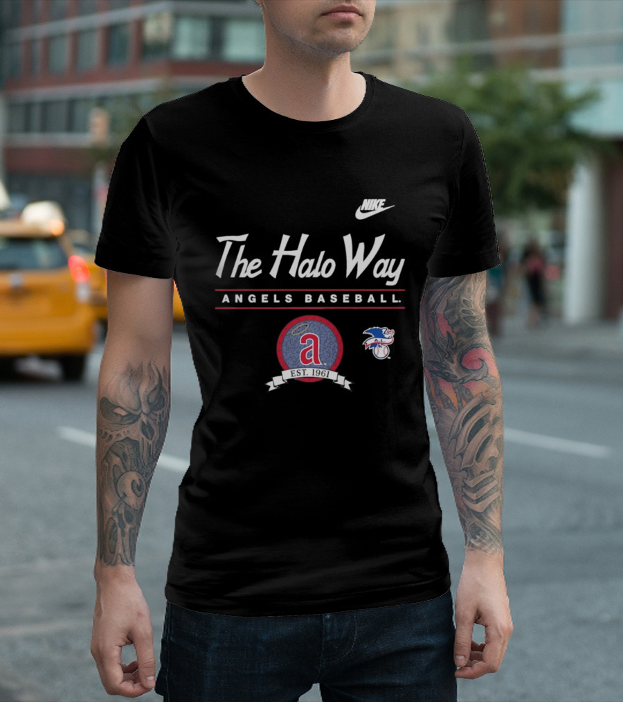 The Halo Way Angels Baseball Est 1961 MLB Nike A.L. T-Shirt