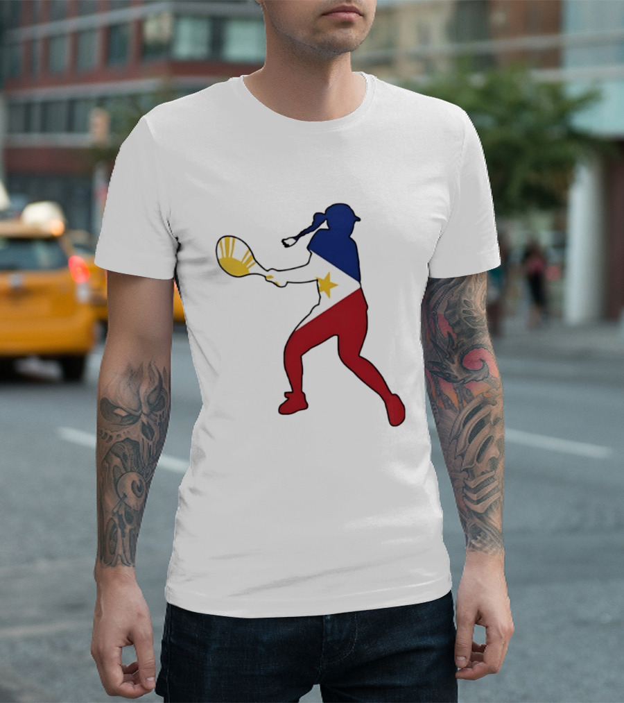 Alexandra Eala Tennis Player Silhouette Philippines Flag T-Shirt