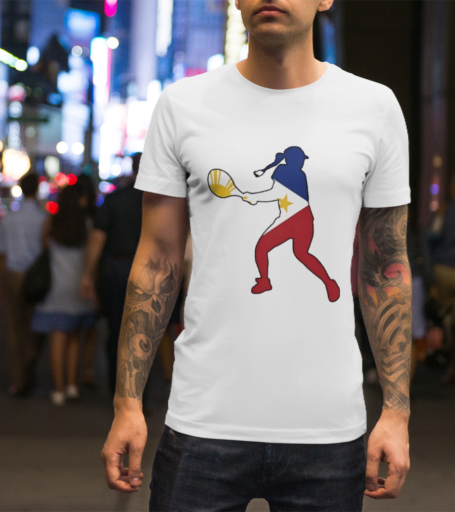 Alexandra Eala Tennis Player Silhouette Philippines Flag T-Shirt