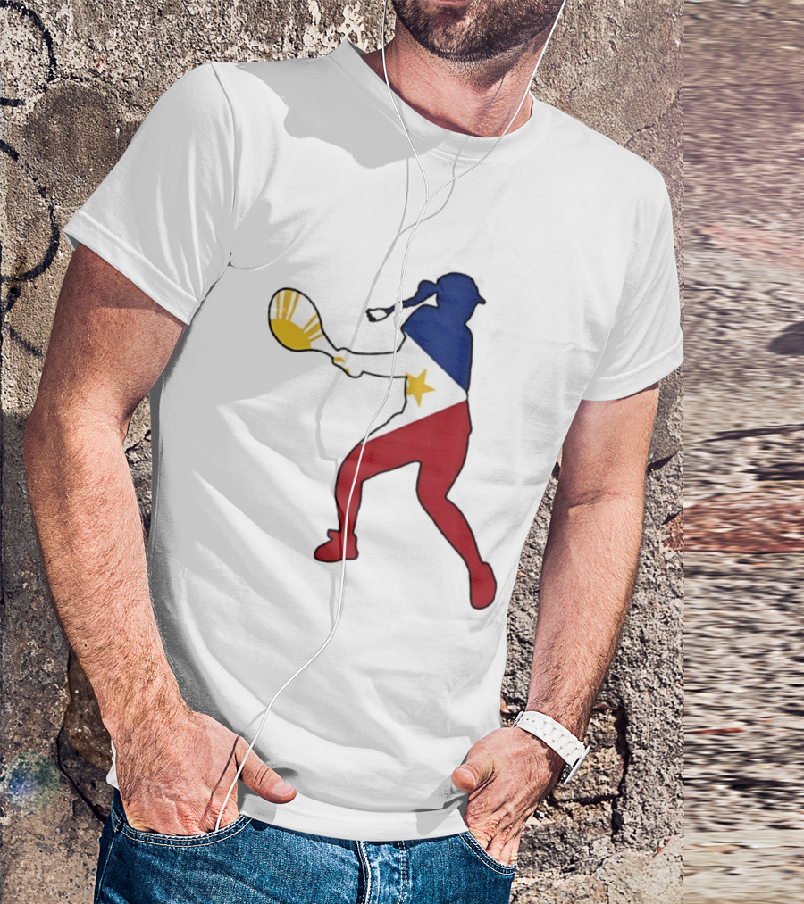 Alexandra Eala Tennis Player Silhouette Philippines Flag T-Shirt
