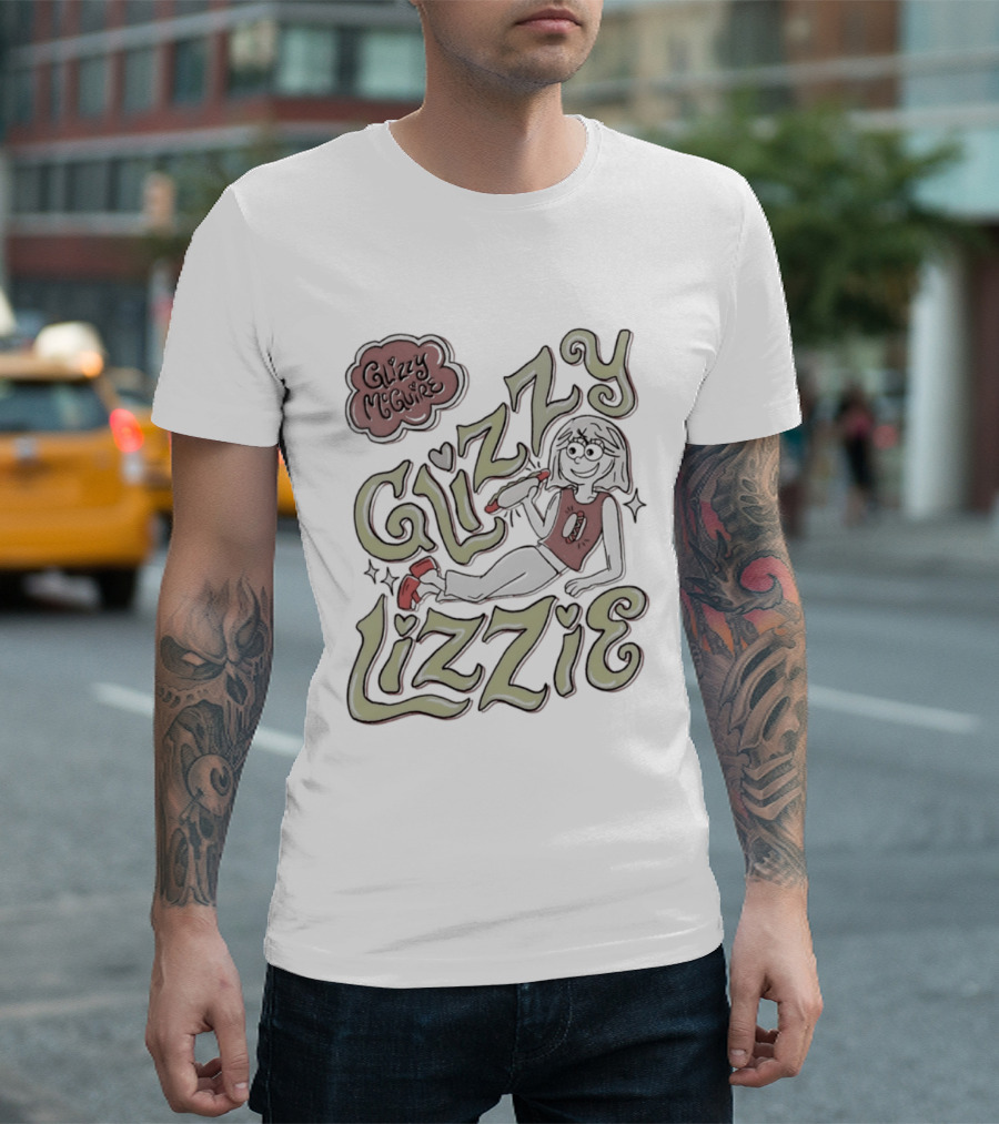 Glizzy McGuire Glizzy Lizzie Hot Dog Retro Character Fun T-Shirt