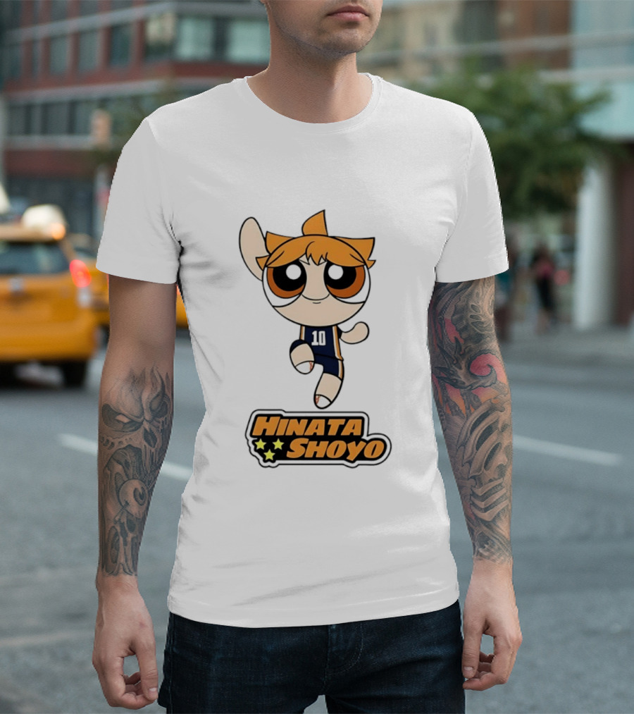 Hinata Shoyo Haikyuu Powerpuff Girls Crossover Anime Volleyball Player T-Shirt