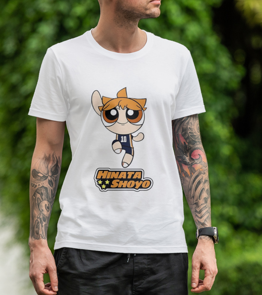 Hinata Shoyo Haikyuu Powerpuff Girls Crossover Anime Volleyball Player T-Shirt