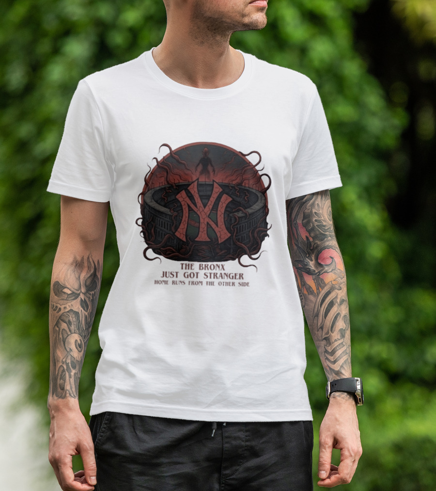 Yankees Stranger Things Mashup The Bronx Just Got Stranger Home Runs Other Side T-Shirt