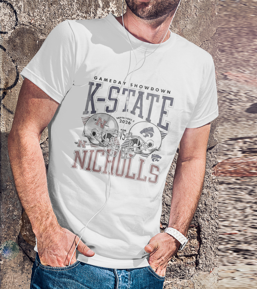 K State Gameday Showdown 2026 Vs Nicholls Helmets T-Shirt
