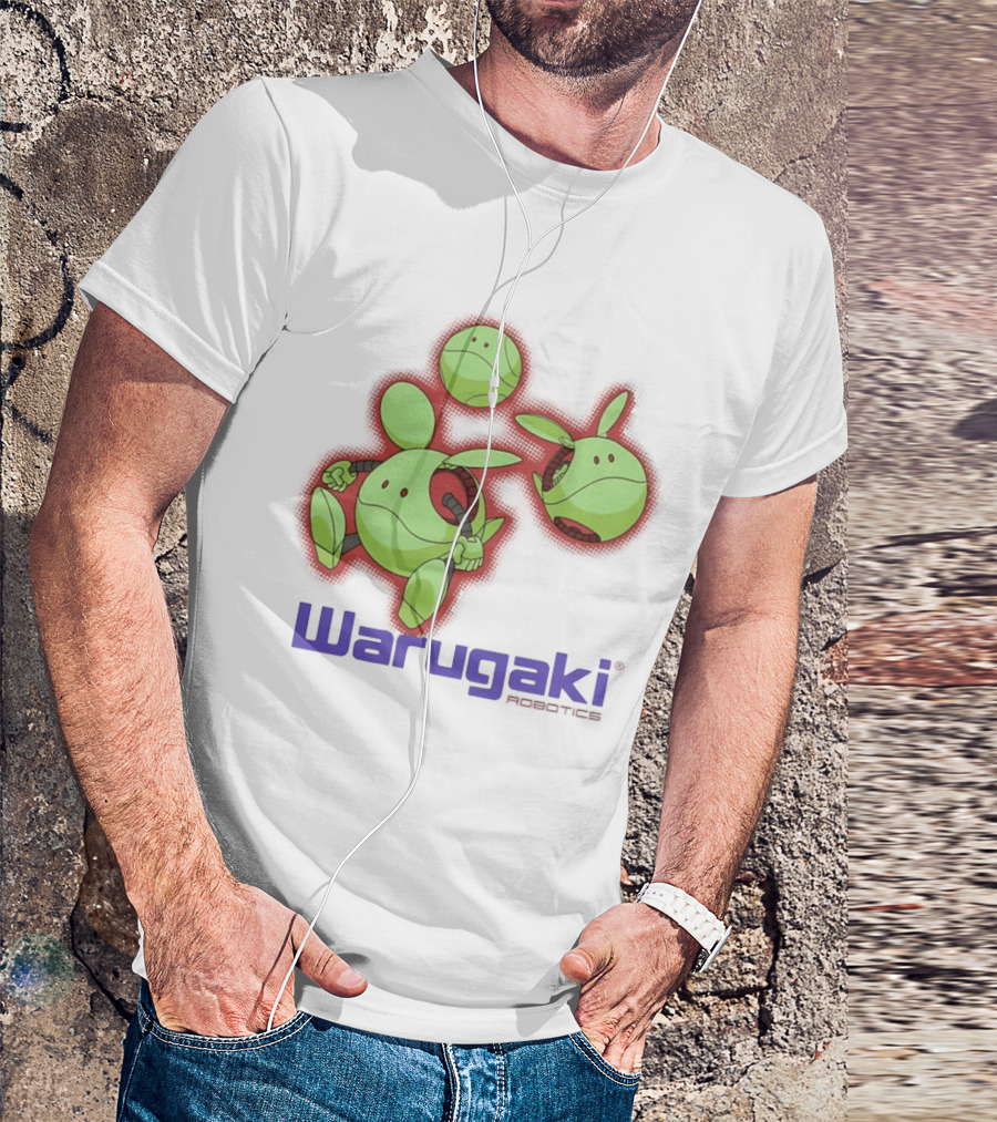 Warugaki Robotics Green Robot Trio Cartoon T-Shirt