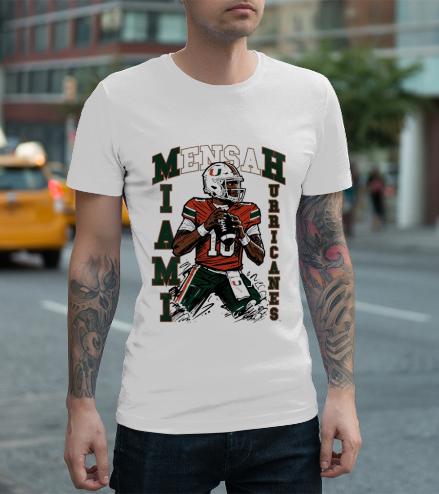 Mensah Miami Hurricanes NCAA Football Player 18 T-Shirt