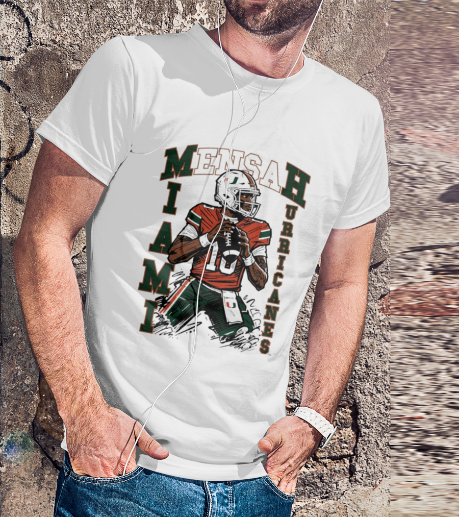 Mensah Miami Hurricanes NCAA Football Player 18 T-Shirt