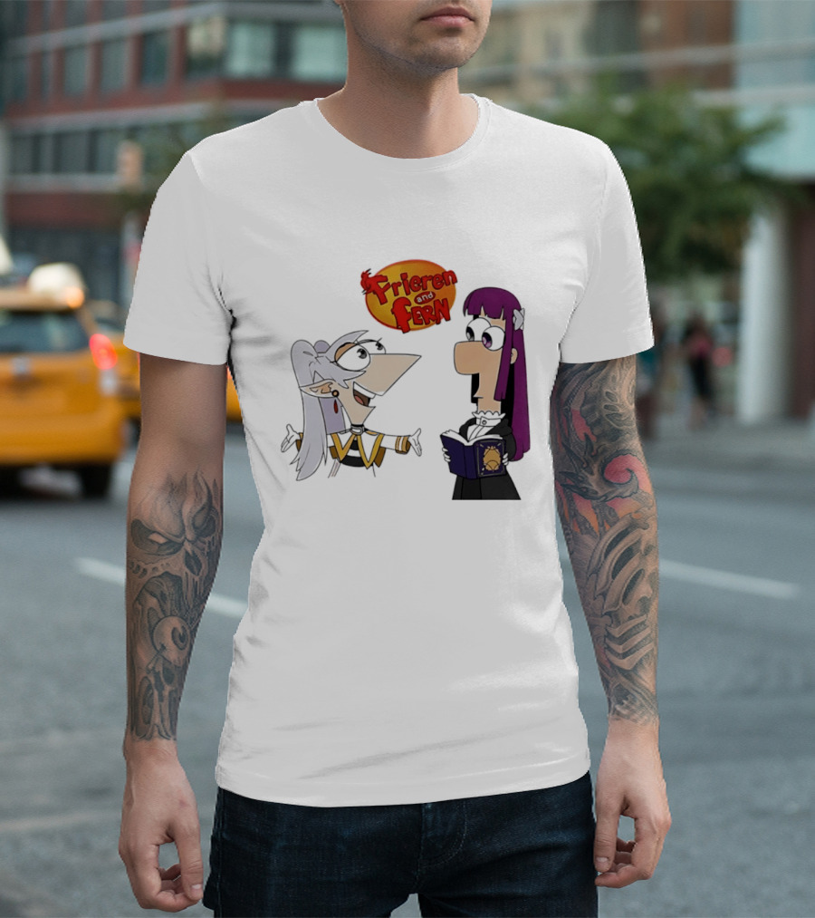 Frieren And Fern Phineas And Ferb Crossover Beyond Journey's End T-Shirt