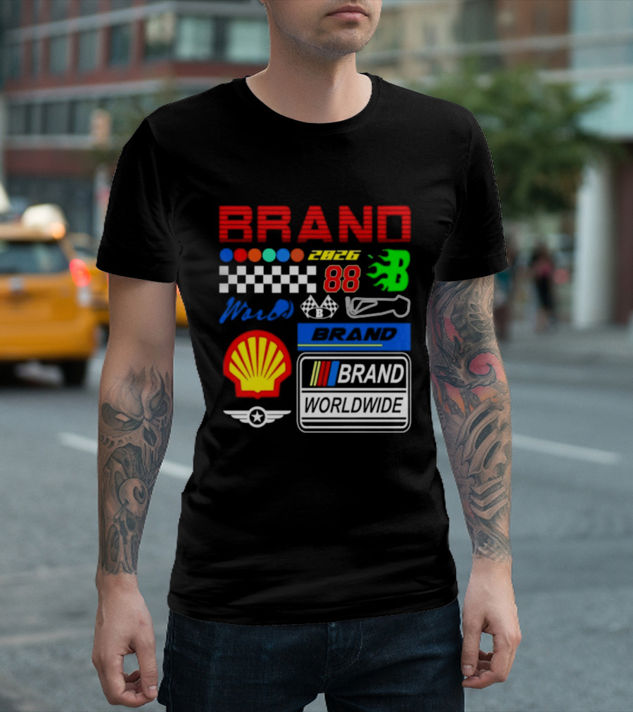 Brand 88 Worldwide Racing Motorsport Checkered Shell 2026 T-Shirt