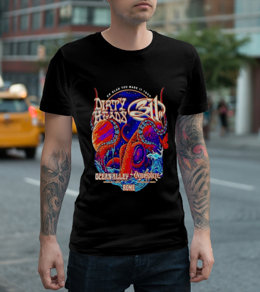 Dirty Heads 311 So Glad You Made It Tour Ocean Alley Atmosphere Rome Octopus T-Shirt