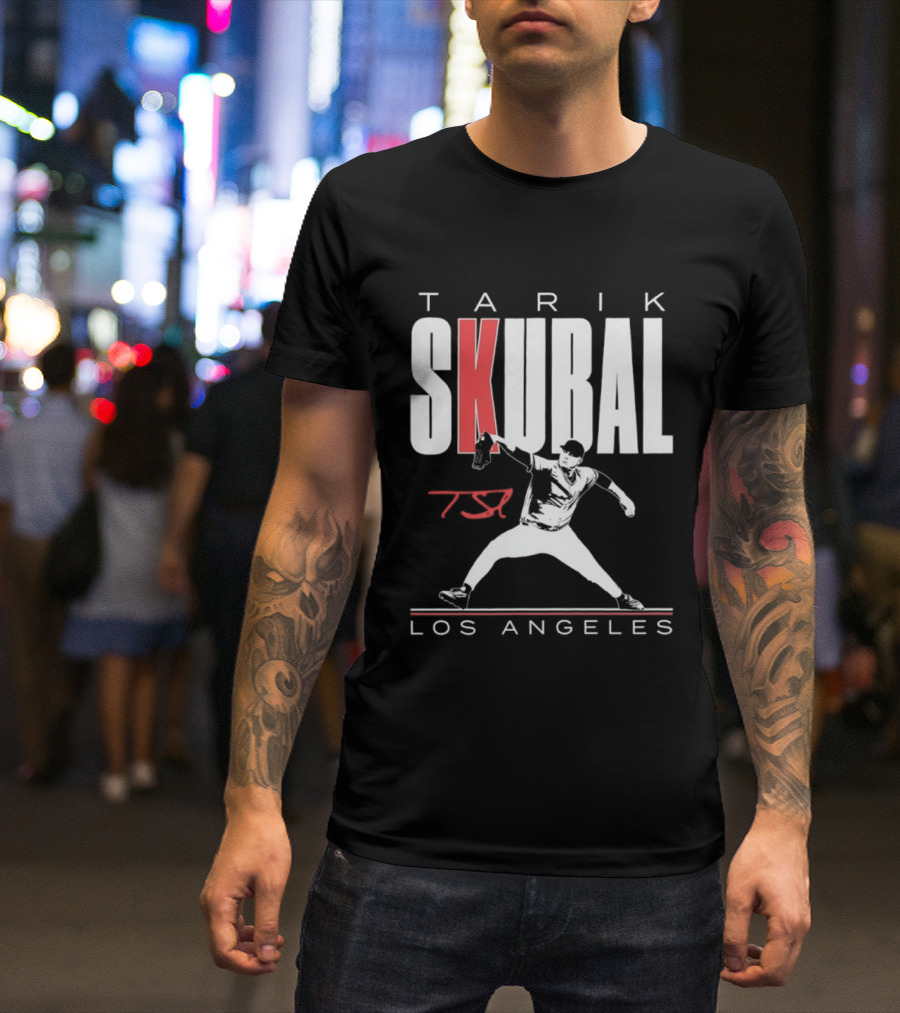 Tarik Skubal 37 Los Angeles Dodgers Baseball Player T-Shirt