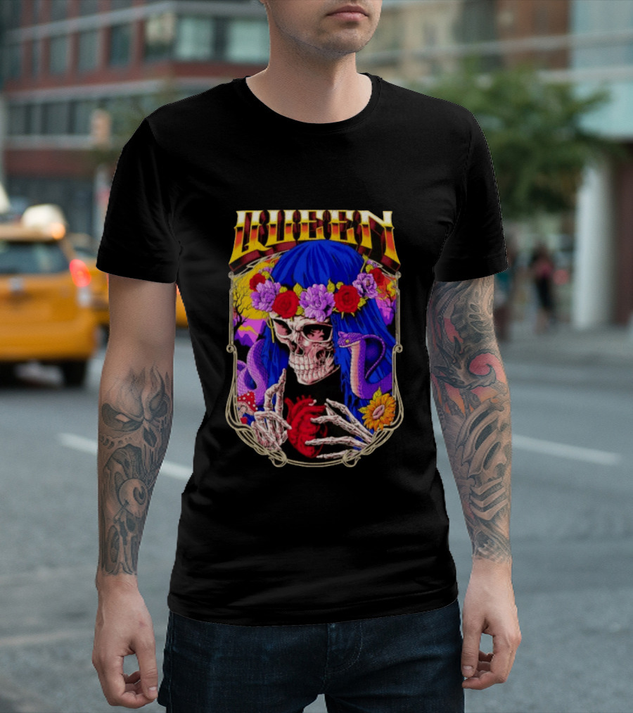 Til Death Skeleton Fiesta Cobra Floral Skeleton Tattoo T-Shirt