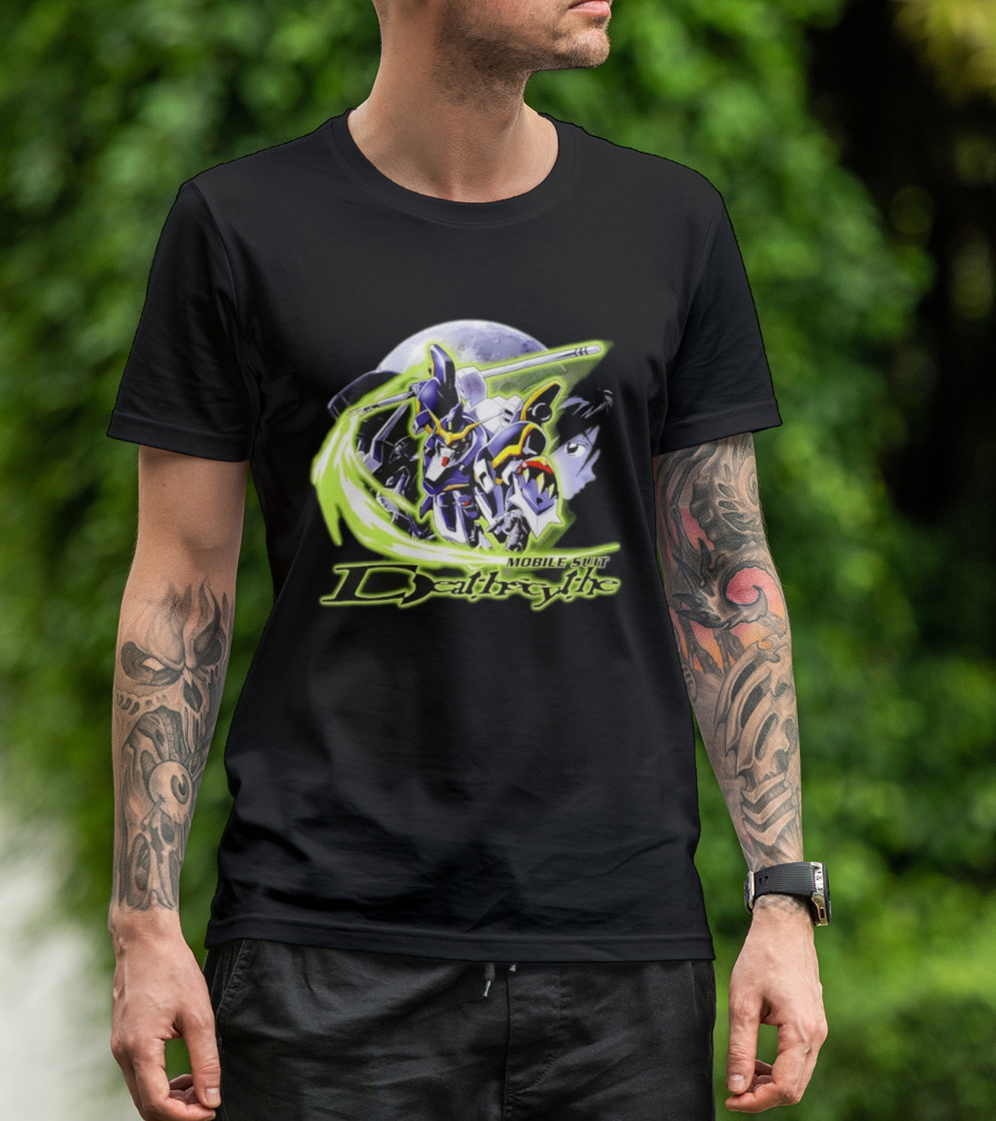 Mobile Suit Deathrythe Mecha Battle Moon Scene T-Shirt