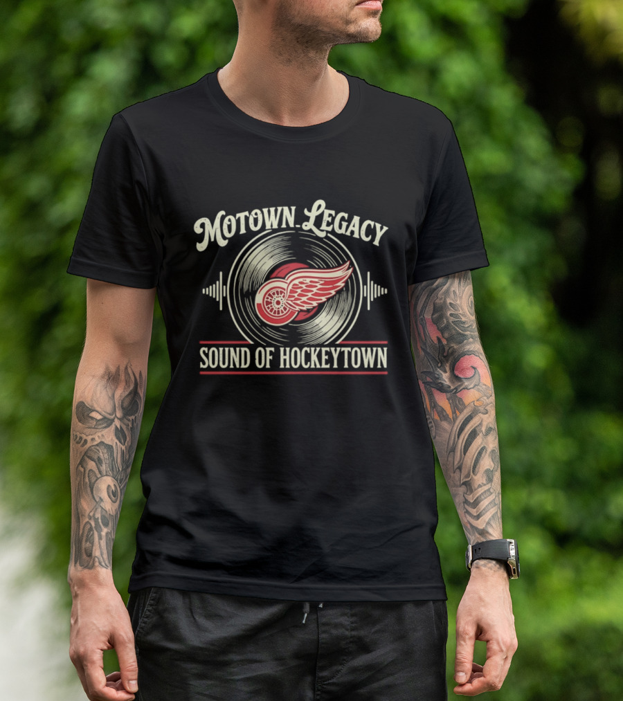 Motown Legacy Sound Of Hockeytown Detroit Red Wings Winged Wheel T-Shirt