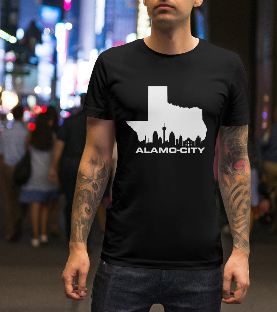 Alamo City San Antonio Skyline Texas Map T-Shirt