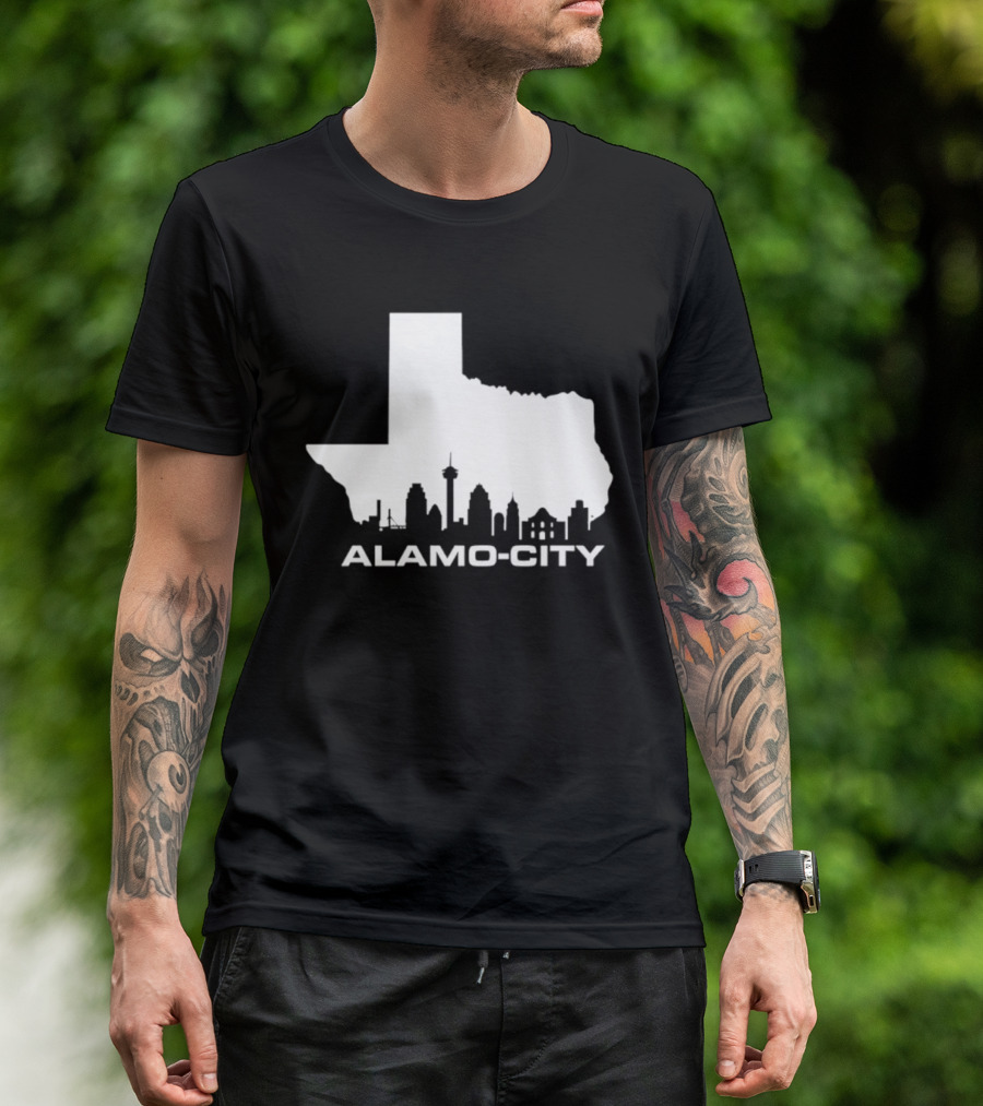 Alamo City San Antonio Skyline Texas Map T-Shirt