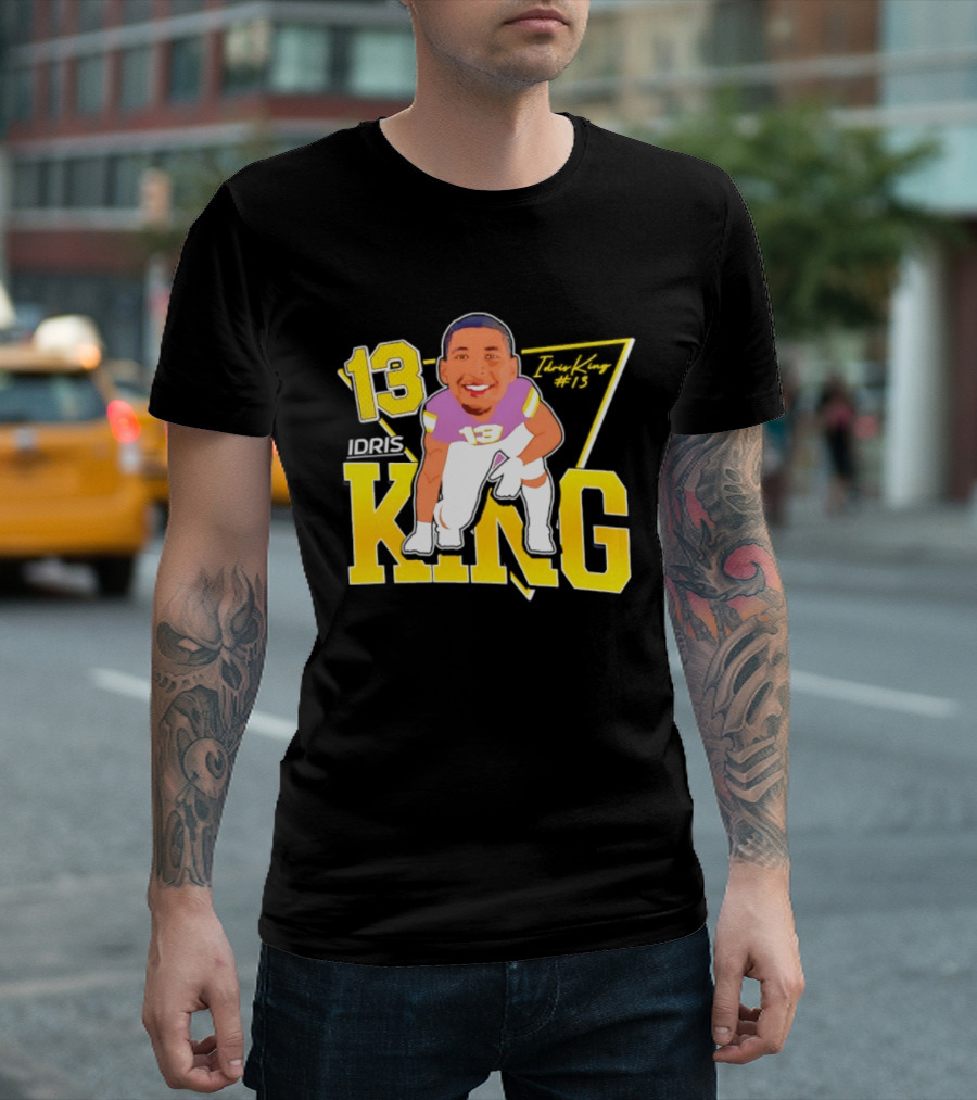 Idris King 13 Tennessee Tech Football Caricature T-Shirt