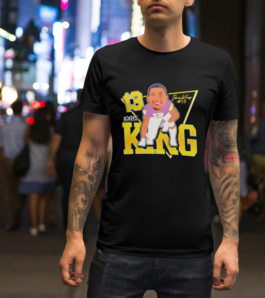 Idris King 13 Tennessee Tech Football Caricature T-Shirt
