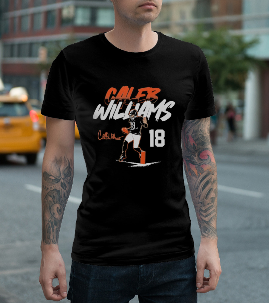 Caleb Williams 18 Chicago Bears 2026 Quarterback Pose T-Shirt