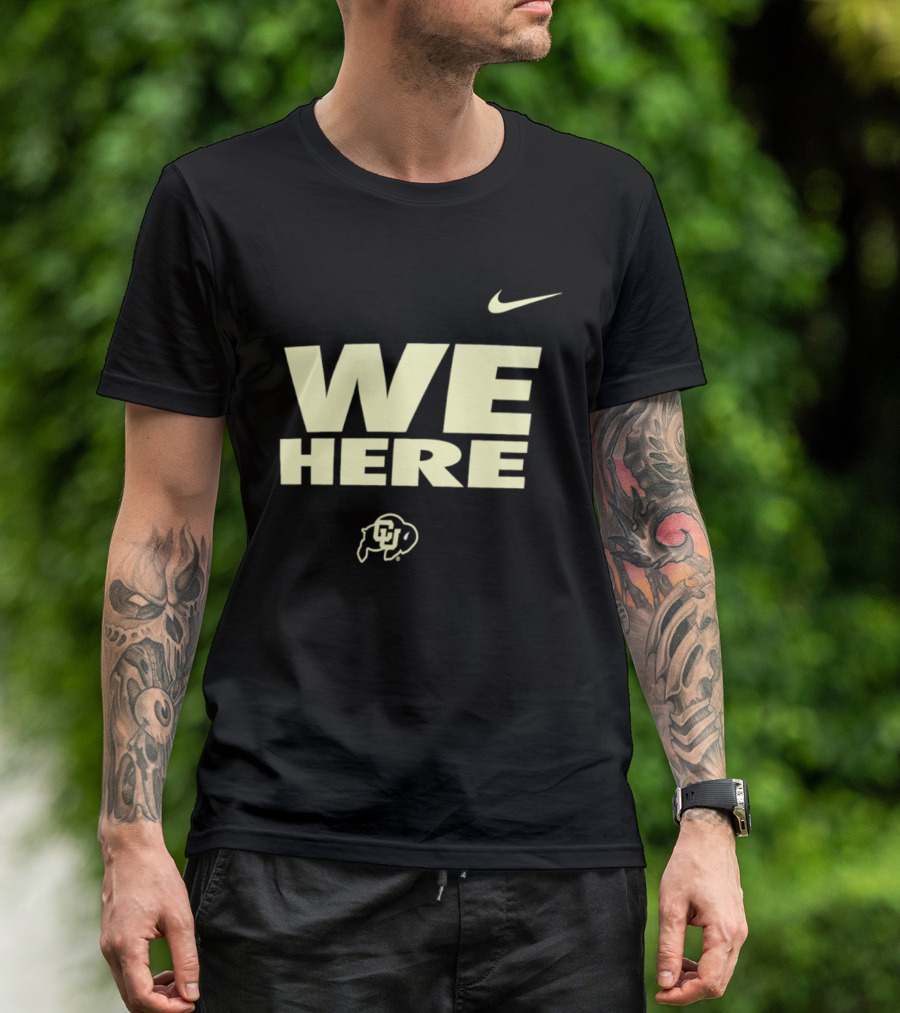 We Here Colorado Buffaloes Nike Sports Branding T-Shirt